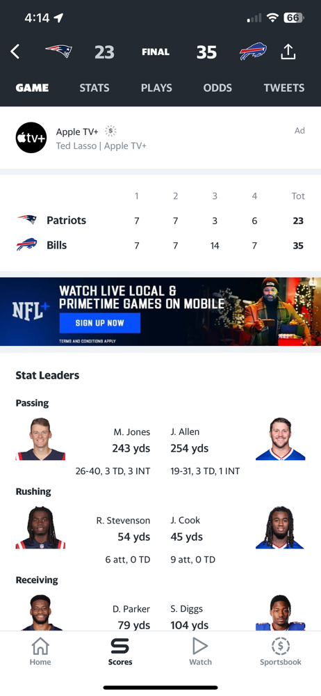 The Patriots season is over, as they lose to Bills, 35-23.
