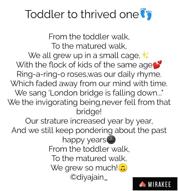 Toddler to thrived one!