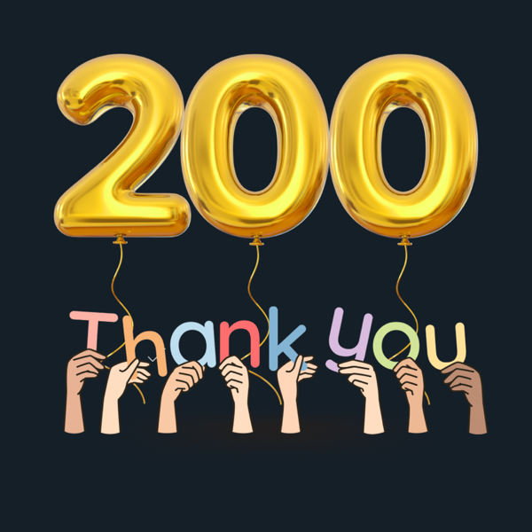 Gratitude Post: Celebrating 200 Followers🎉🎉🎉