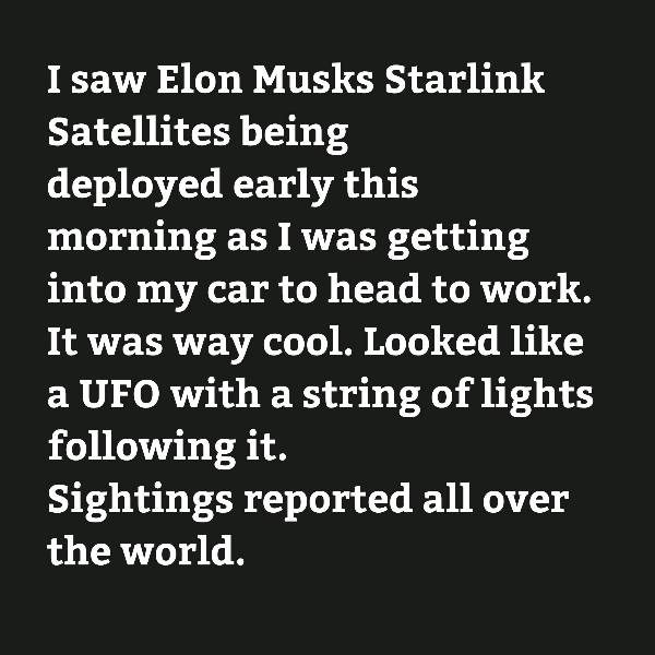 Elon Musk Starlink Satellites Deployed