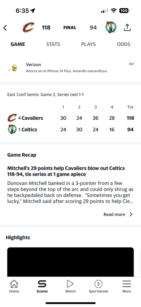 The Celtics show that they are capable of losing as they lose to the Heat in game 2 of the semifinals 118-94.