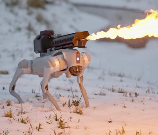 #1464 Flamethrowing robot dog for sale.