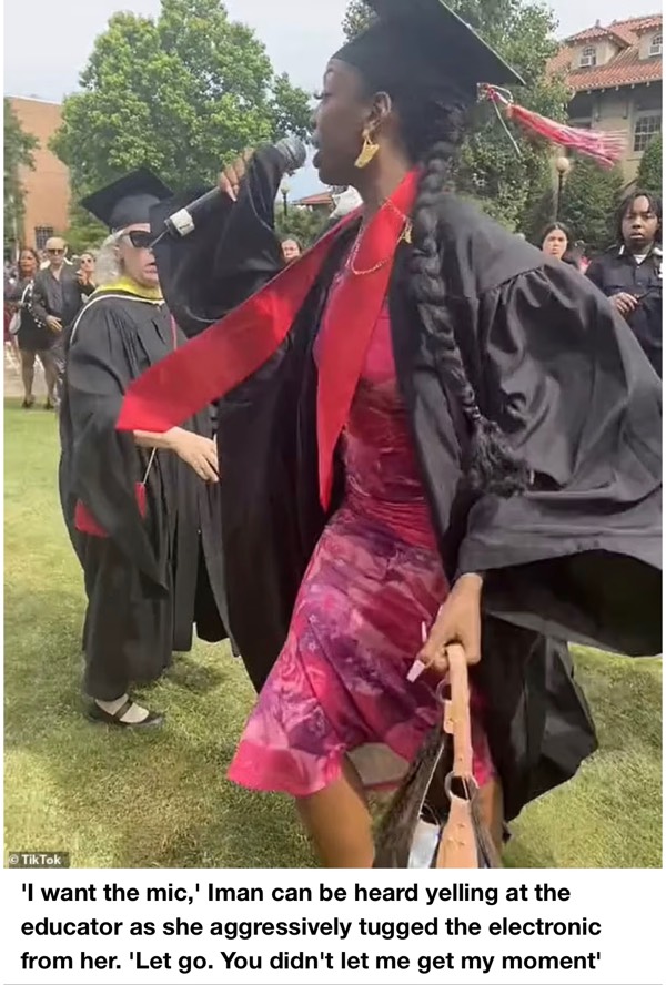 Black graduate grabs the mic in a now viral video