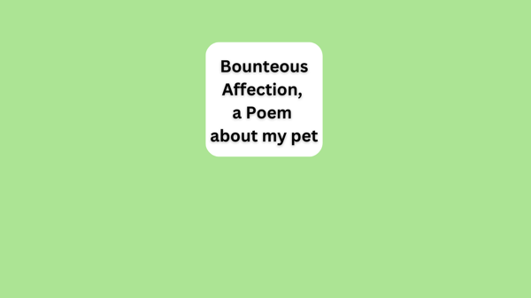 Bounteous Affection A Poem about my Pet