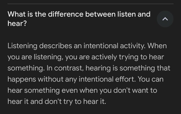 Hearing to respond versus listening to understand.