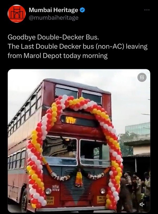 Double Decker buses bid mumbai farewell 💔
