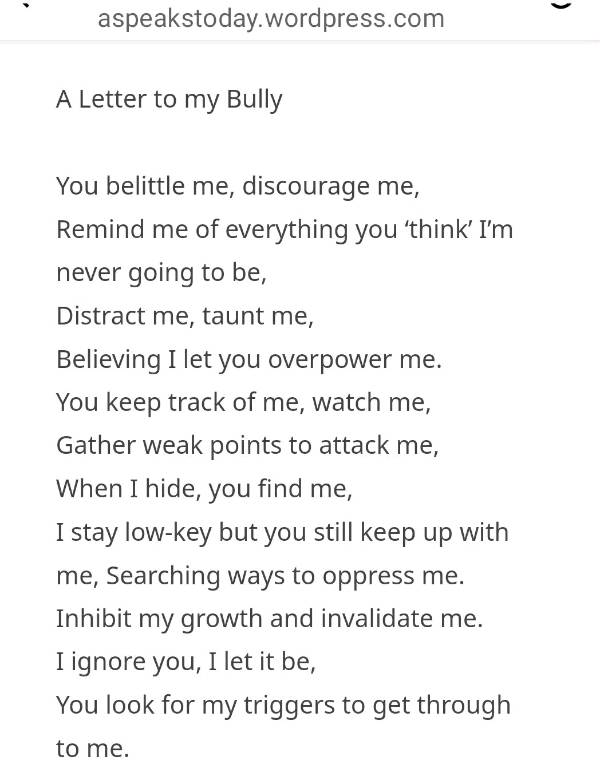 A letter to my bully