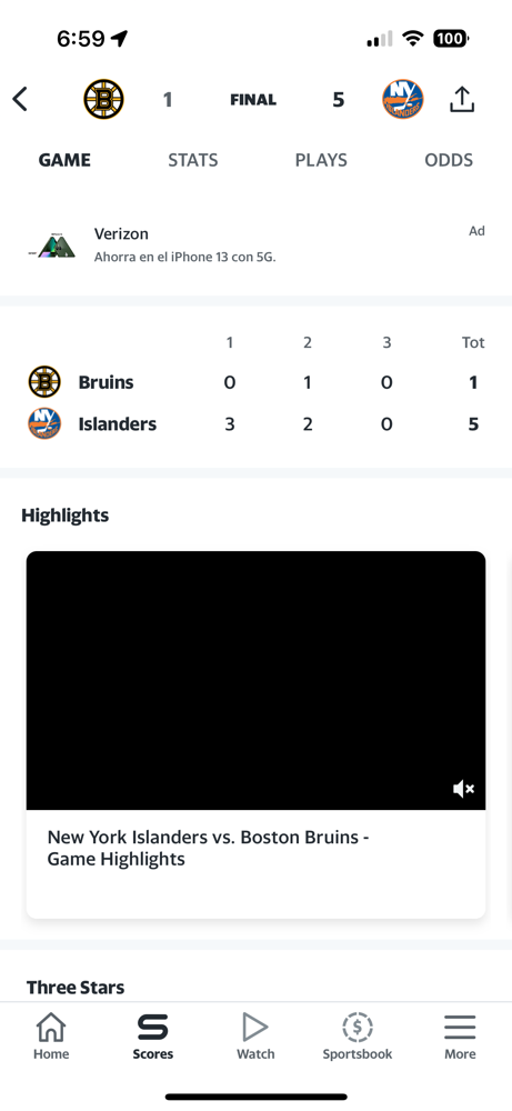 The Bruins play like a video game on easy mode. They get destroyed by the Islanders, 5-1.