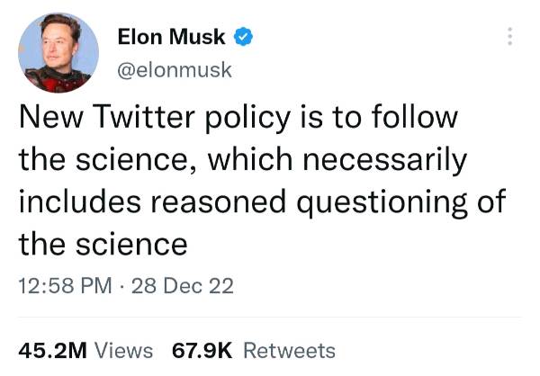 New Twitter Policy: Follow the Science