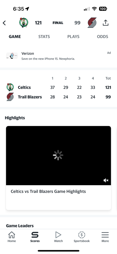 The Celtics continue to win, this time they take down the Trailblazers 121-99!