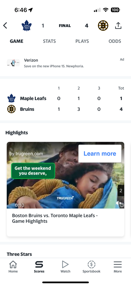 The Bruins continue to beat down on the Maple Leafs, they beat them 4-1 this time!