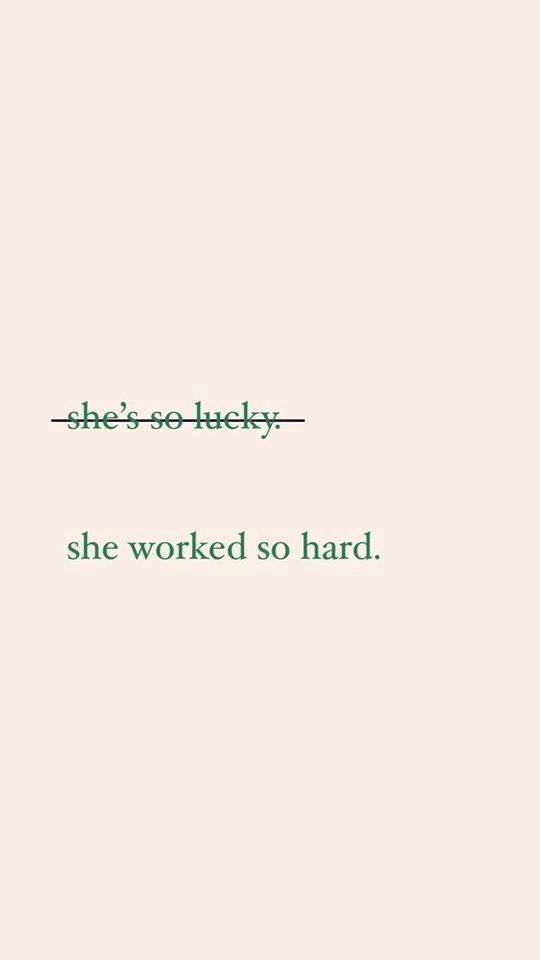 She is not lucky, she worked hard for it.