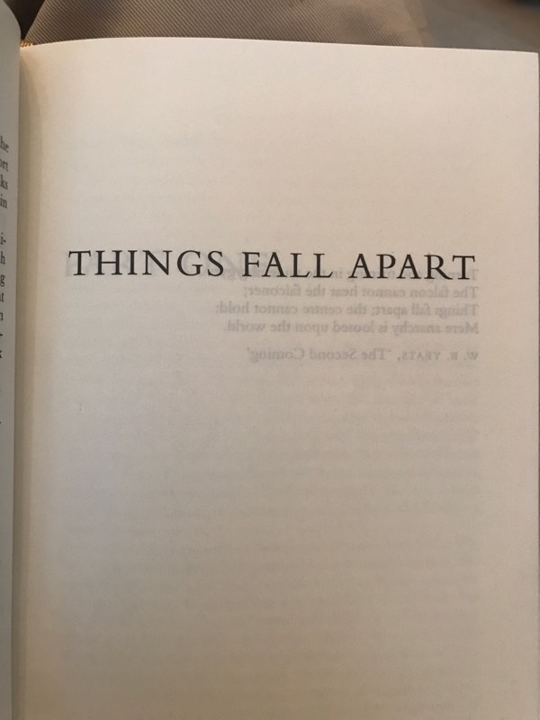 Reading the novel "Things Fall Apart" by Chinua Achebe (1958)