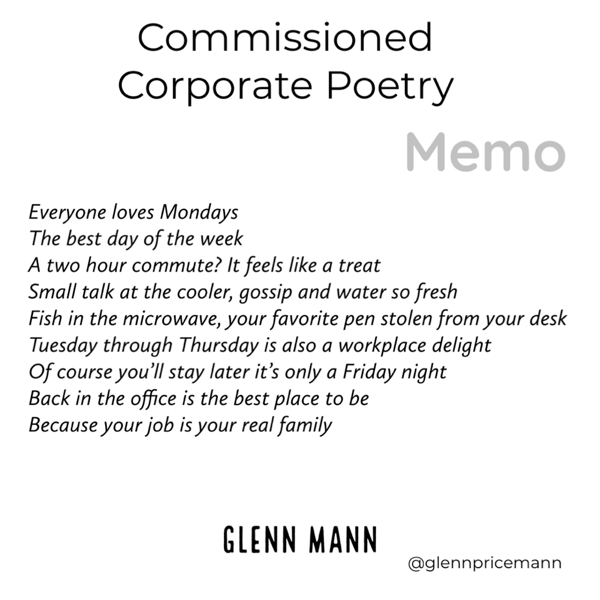 Commissioned Corporate Poetry