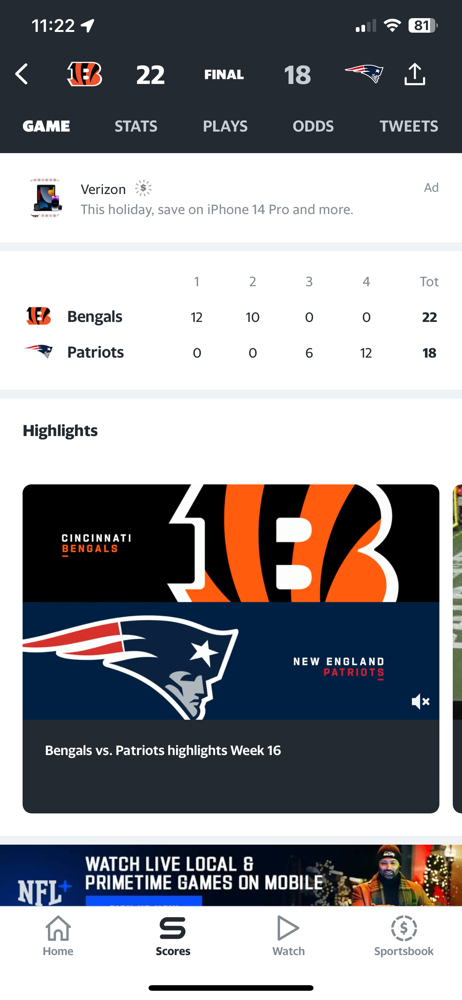 The Patriots try their best, but they came up short vs Bengals, losing 22-18
