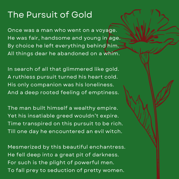 Poem: The Pursuit of Gold