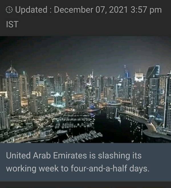 Work week 4.5 days long ! Big UAE change ..what are your thoughts
