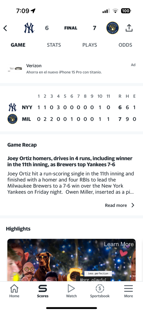 The Abilities of each team is tested, as Yankees and Brewers go at it in game 1. The Yankees come up just shy, it was 7-6 in extras.