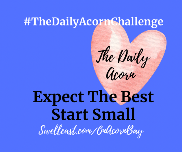#TheDailyAcorn #AcornCHALLENGE EXPECT THE BEST - START SMALL. #BeTheBeacon