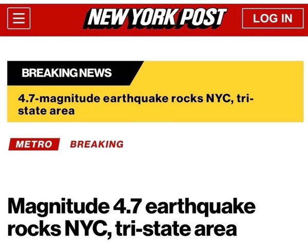 My second time experiencing an earthquake!