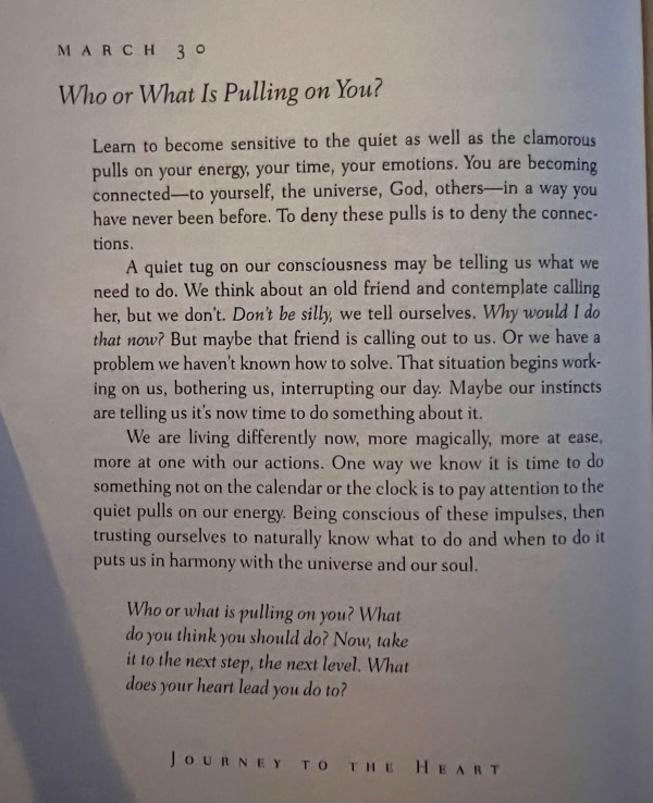 Daily Meditation for March 30 | Who or What is Pulling on You?