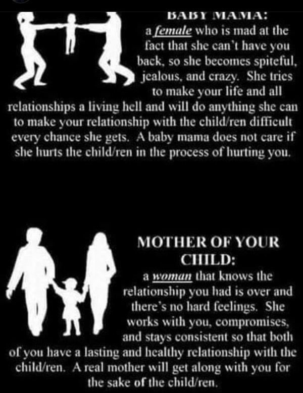 Baby mama vs Mother of the child. Is there a difference?