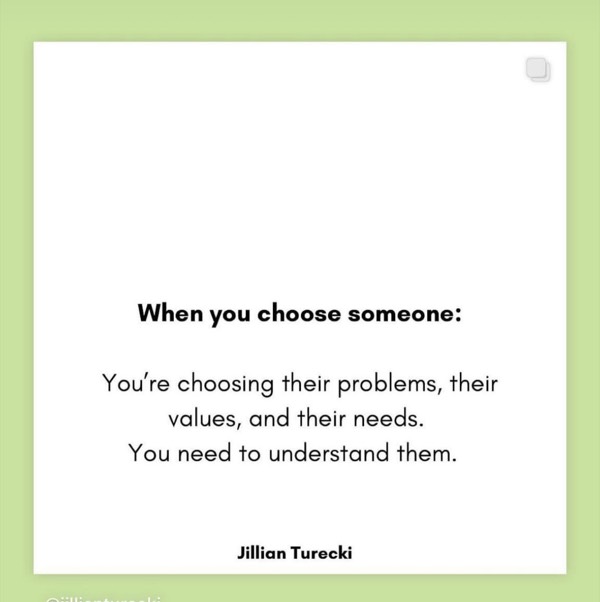 When you choose someone…