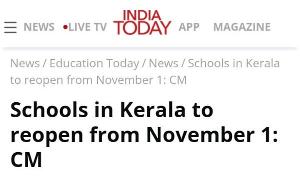 Schools Reopening in Kerala!!