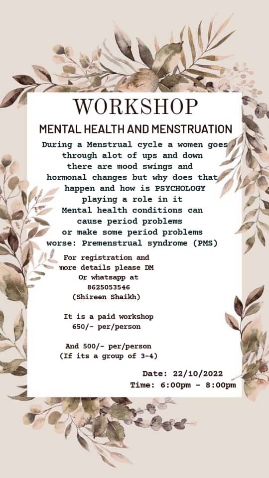 Mental Health workshop - Menstruation