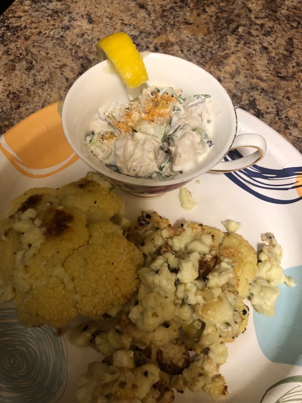 Cauliflower Steaks With a Delectable Side and the Mishap of DARN PEPPERCORNS 😅