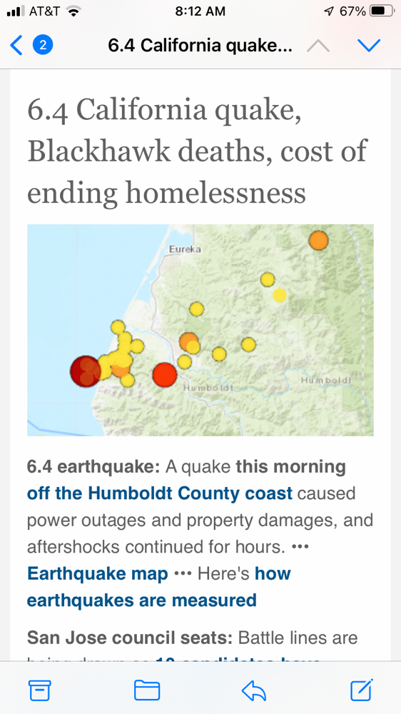 6.4 earthquake strikes Northern California