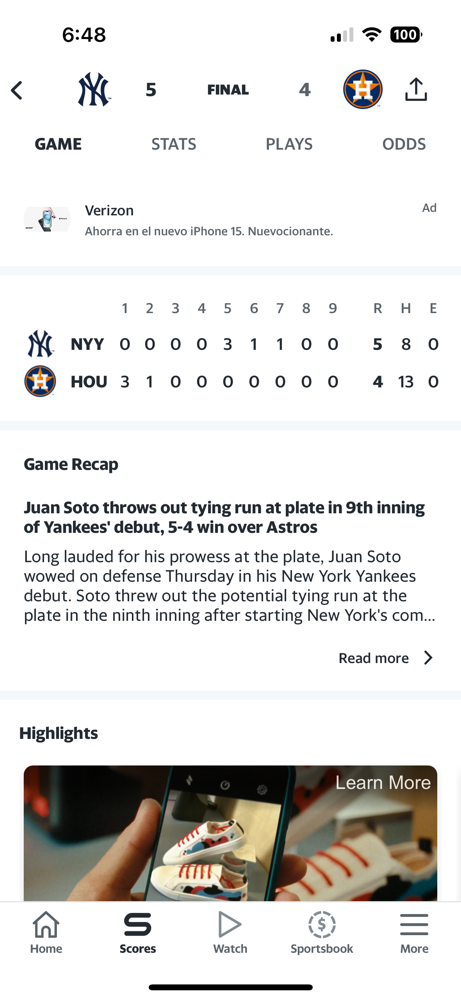 The Yankees start the season off with a win against the Astros, 5-4!