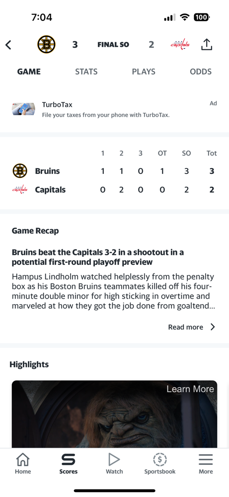 The Bruins fight hard to get a victory over the Capitals, 3-2 in shootout