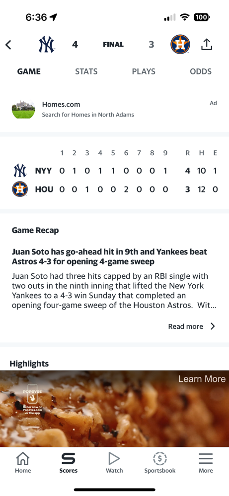 The Yankees hang on to beat the Astros in a nail bitting game 4, 4-3!
