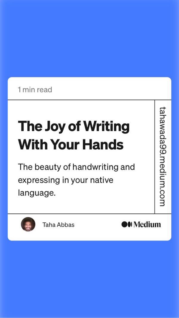 The Joy Of Writing With Your Hands