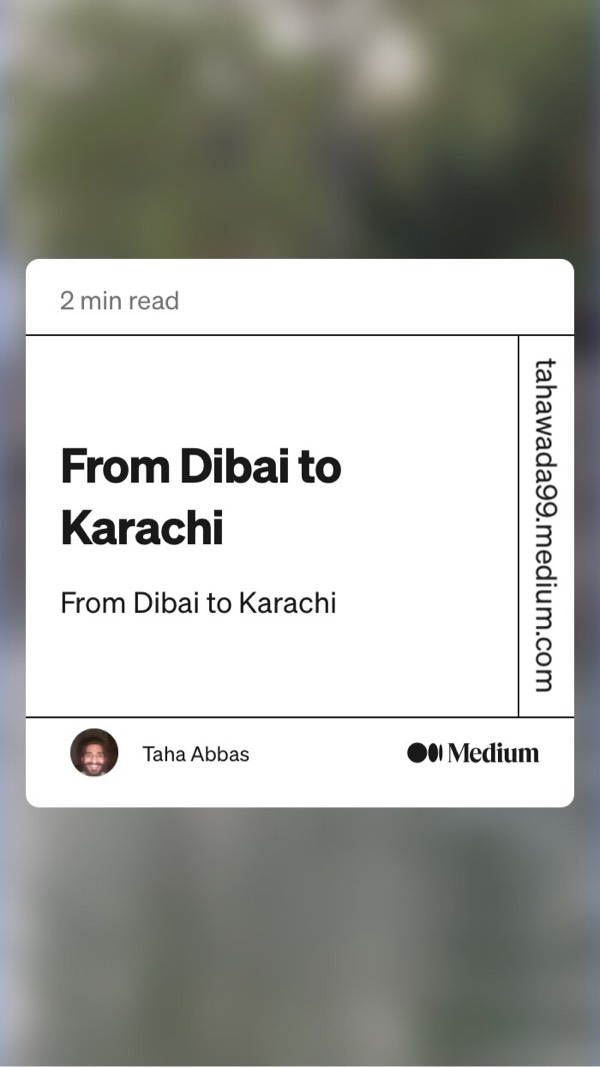 From Dibai To Karachi