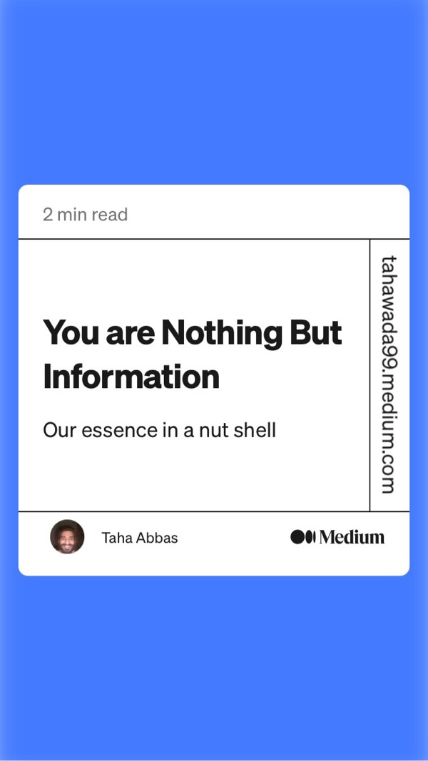 You Are Nothing But Information!