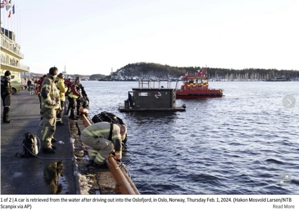 Sauna patrons save people in car plunged into a Norwegian fjord. #1334