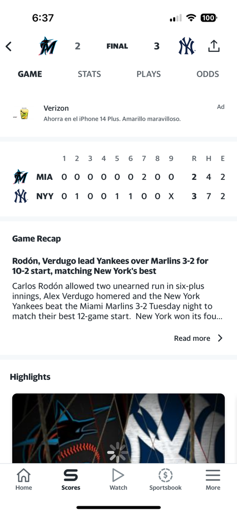 The Yankees pull off a tight victory against the Marlins in game 2, winning 3-2!
