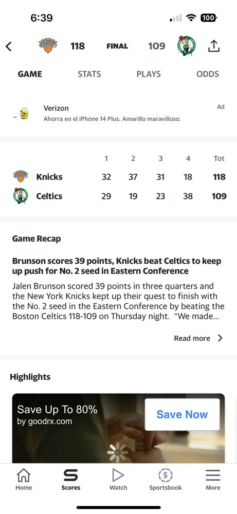 The Celtics struggle a bit, and that results in them losing to the Knicks, 118-109.