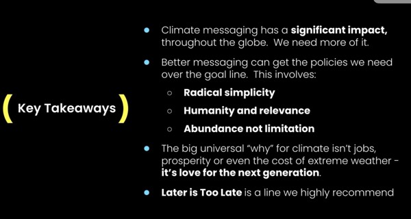 Later is Too Late #Climate messaging research and insights.