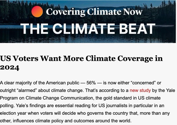 US voters want more #climate coverage - research from Yale Climate Communications.