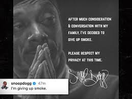 BREAKING: Snoop gives up Weed!