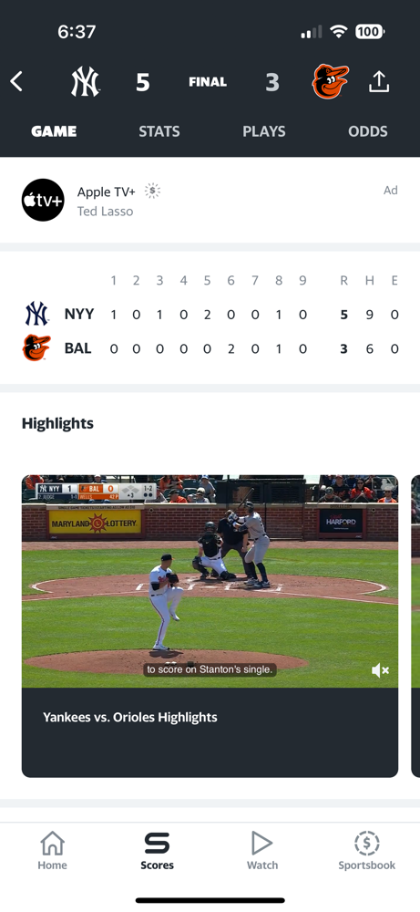 The Yankees get back at Baltimore, beating them 5-3!