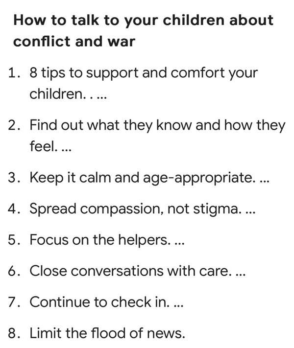 How to talk to your children about conflict and war