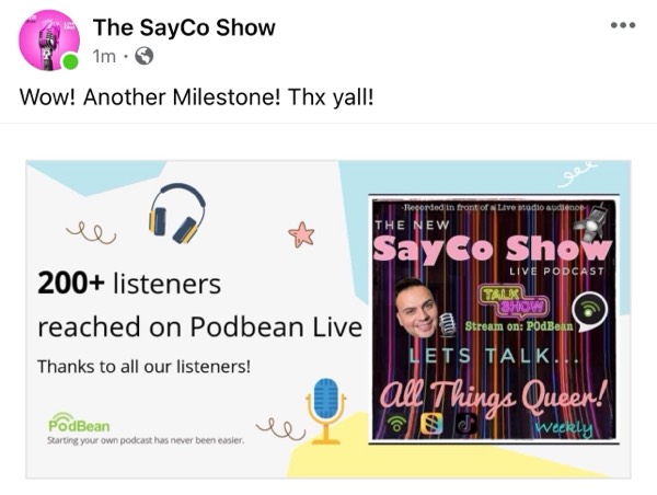 SayCo Show: Milestones on my podcasting venture. Hope urs too!