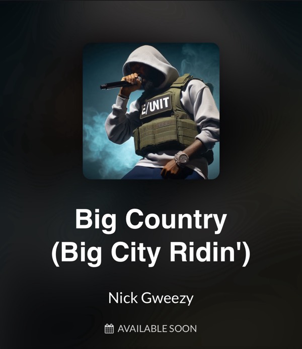 Big Country (Big City Ridin') PreOrder on Spotify