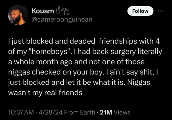 Man Blocks Friends For Not Checking On Him After Back Surgery