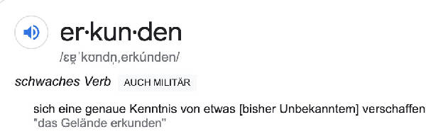 German word of the day: erkunden