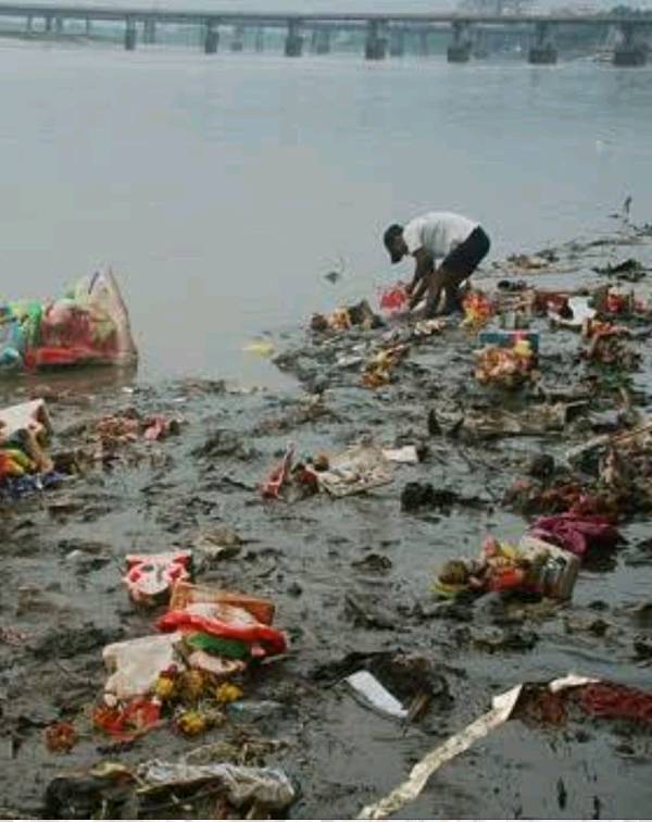 Environmental pollution after Ganesh visarjan